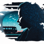 Illustratie van passagier die wacht op de nachttrein. © Pieter Beens